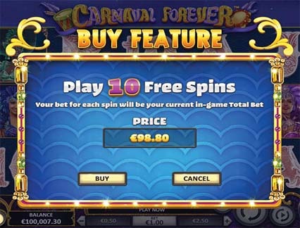 carnaval forever pokie free spins
