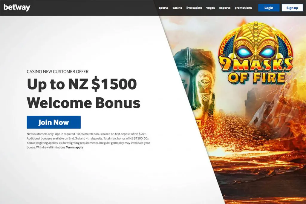 Betway Casino NZ sign up offfer