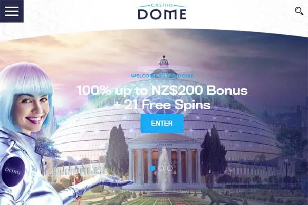 Casino Dome welcome page