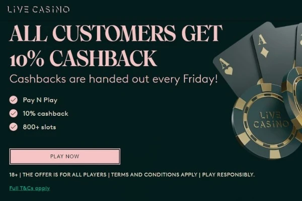 Live Casino welcome page