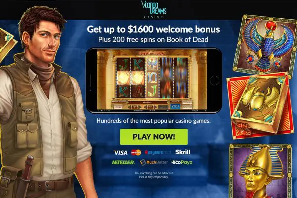 Voodoo Dreams Casino NZ welcome bonus $1600