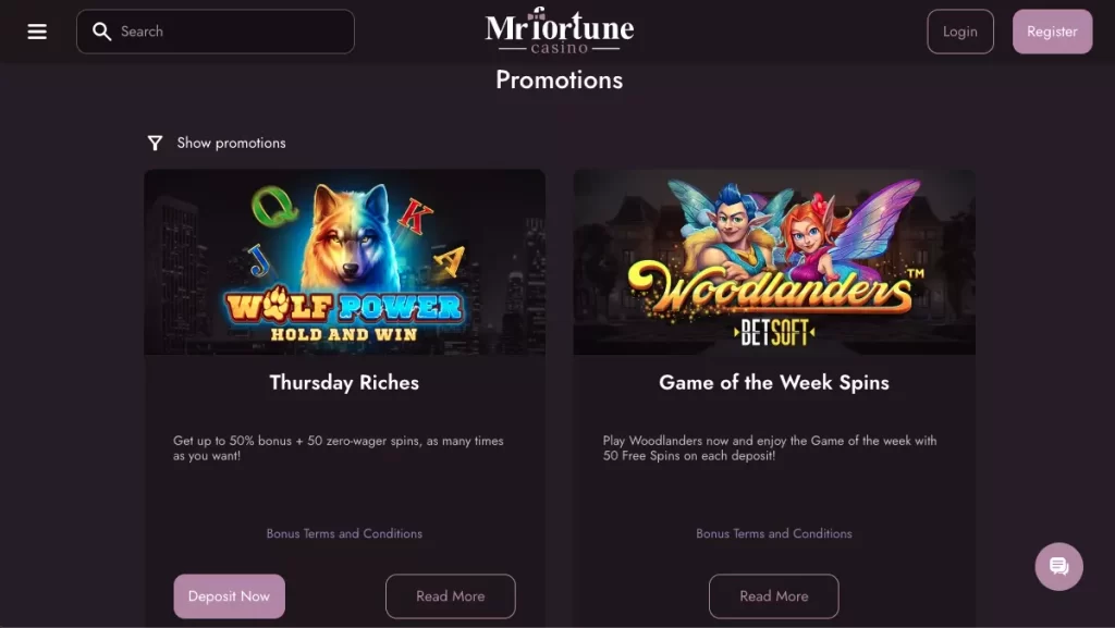 Mr Fortune Casino Promotions