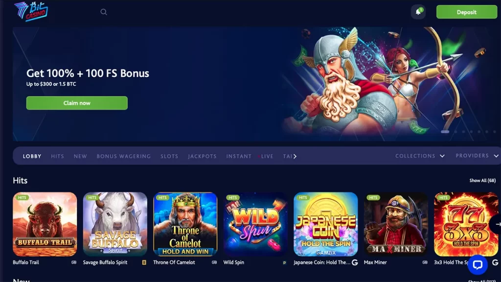 7Bit casino homepage