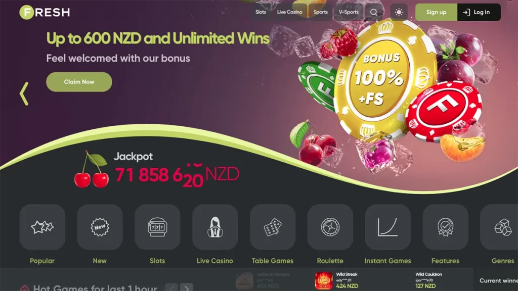 Fresh casino homepage NZ