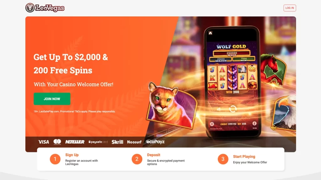 Leo Vegas Casino Homepage