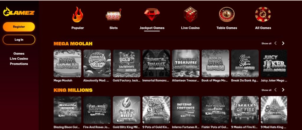 flamex casino jackpot games banner nzonlinepokies