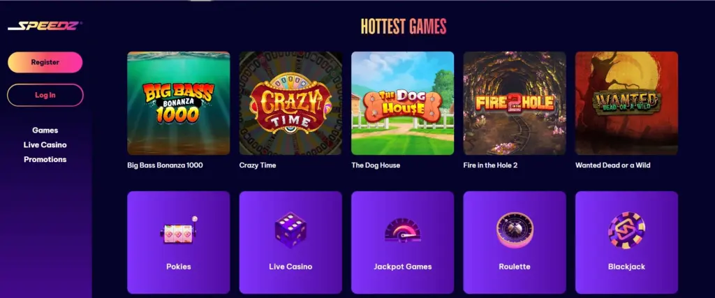 Speedz CAsino Hottest Games 