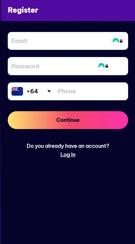 speedz casino register banner